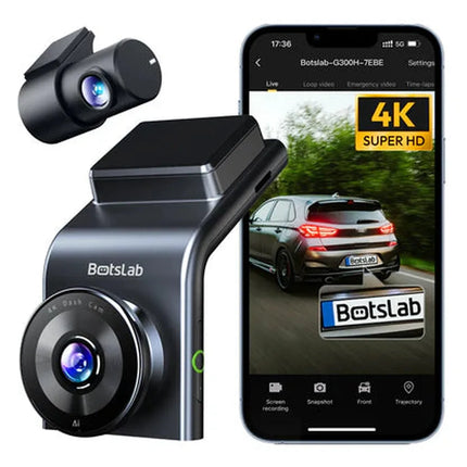 Botslab G300H Plus 4K Wifi GPS 2CH 64gb dashcam