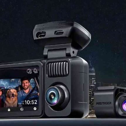Redtiger F17 Elite 3CH 4K Wifi GPS 128gb dashcam