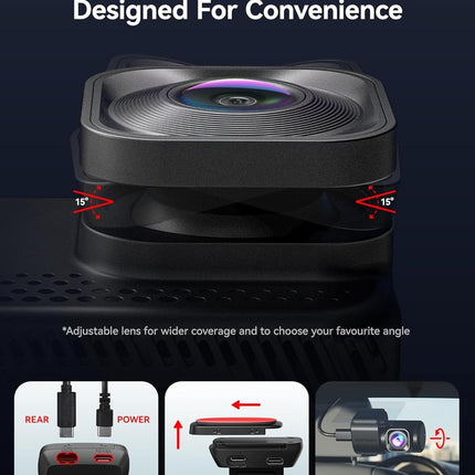 Redtiger ViewClear 70 4K Touch Wifi GPS 2CH 128gb dashcam