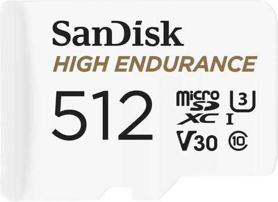 Sandisk 512gb High Endurance U3 V30 microSD kaart