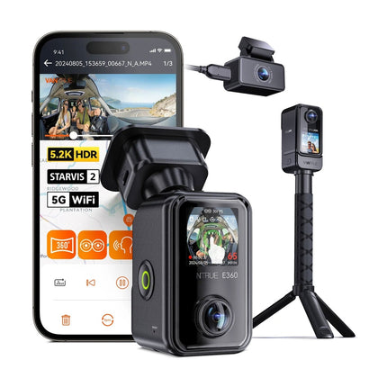 Vantrue E360 Ace Cloud 5K 3CH Wifi GPS 360 graden dashcam