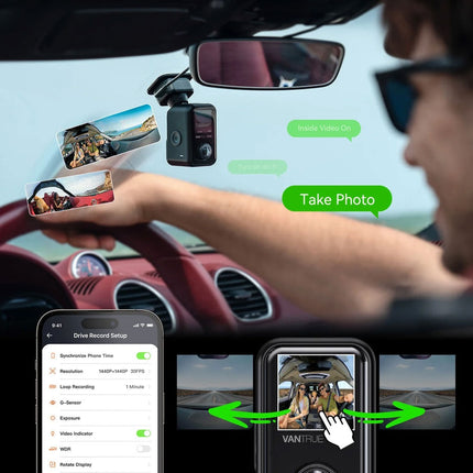 Vantrue E360 Plus Cloud 5K 3CH Wifi GPS 360 graden dashcam