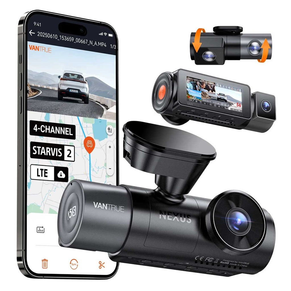 Vantrue N5S Cloud 2K 4CH Wifi GPS 360 graden dashcam
