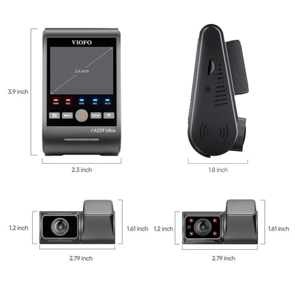 Viofo A229 Ultra 3CH 4K Wifi GPS dashcam